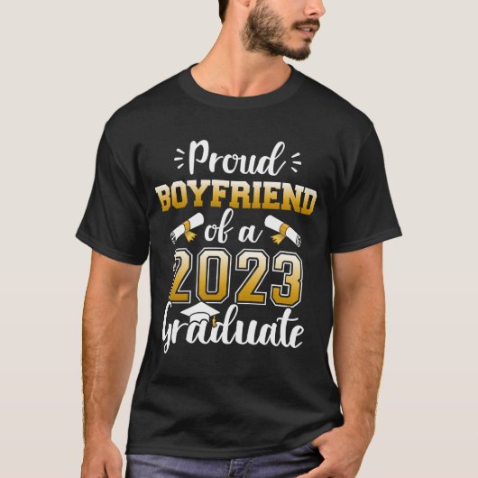 Proud vriendje van de klas van 2023 afstuderen sen t-shirt (Voorkant)