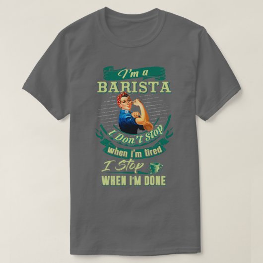 Proud Vrouw Barista Shirt (Design voorkant)