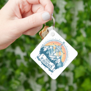 Proud Wanderer LGBTQ Camping – Regenboog Kompas Sleutelhanger