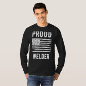 Proud Welder Profession American Flag T-shirt (Voorkant volledig)