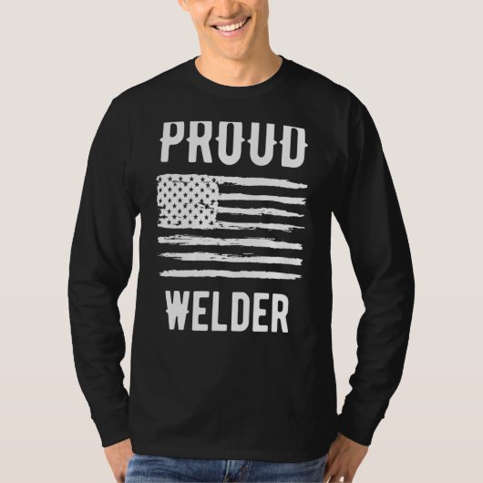 Proud Welder Profession American Flag T-shirt (Voorkant)