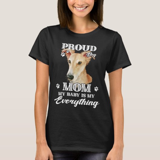 Proud whippet-hondenvrouwen met t-shirt (Voorkant)