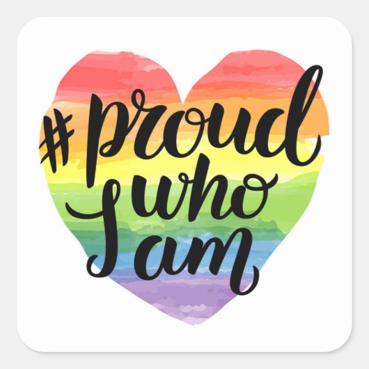 Proud wie ik ben vierkante sticker (Voorkant)