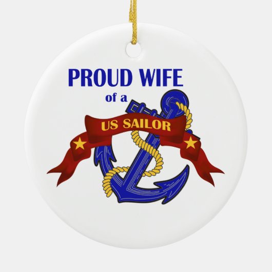 Proud Wife van een Amerikaanse Sailor Ornament (Achterkant)