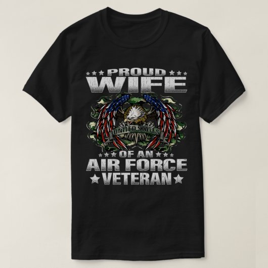Proud Wife van een militair veteraan van de luchtm T-shirt (Design voorkant)