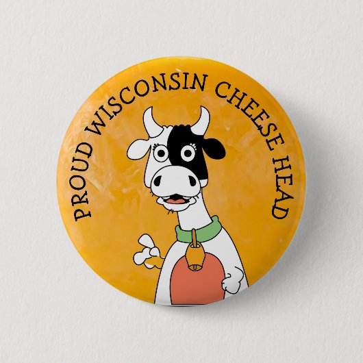 Proud Wisconsin Cheese head Button (Voorkant)