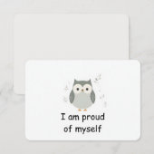 Proud Wise Owl Woodland Animal Affirmation Kaart (Voorkant / Achterkant)
