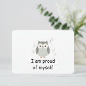 Proud Wise Owl Woodland Animal Affirmation Kaart (Staand voorkant)