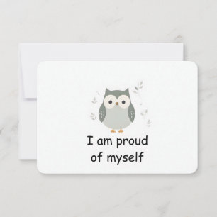 Proud Wise Owl Woodland Animal Affirmation Kaart