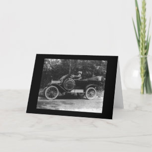 Proud Woman Behind the Wheel of her Car 1914 Kaart