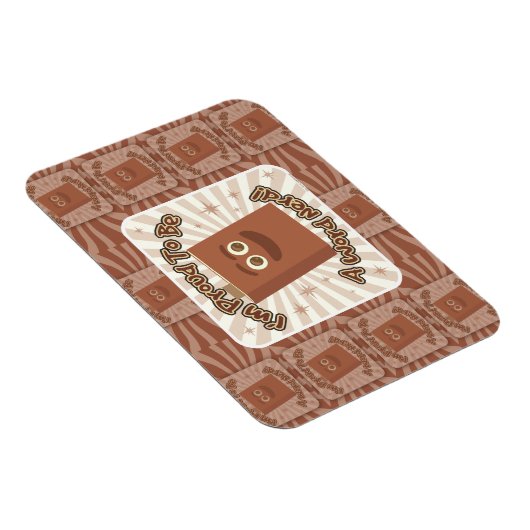 Proud Word Nerd Pattern Slogan Fun Art Magneet (Rechterzijde)