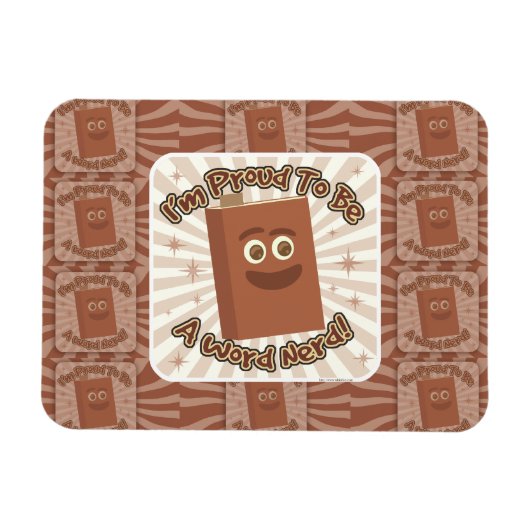 Proud Word Nerd Pattern Slogan Fun Art Magneet (Horizontaal)