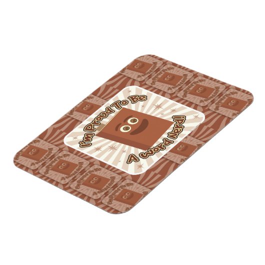 Proud Word Nerd Pattern Slogan Fun Art Magneet (Linkerzijde)