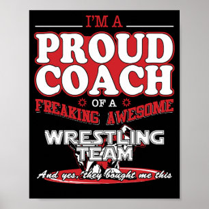 Proud Wrestling Coach Geweldige Wrestling Team T S Poster