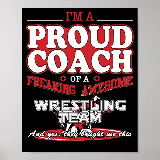Proud Wrestling Coach Geweldige Wrestling Team T S Poster (Voorkant)