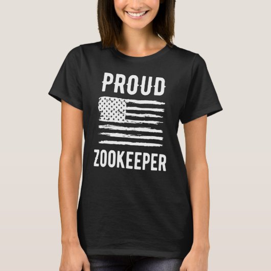 Proud Zookeeper Profession American Flag T-shirt (Voorkant)