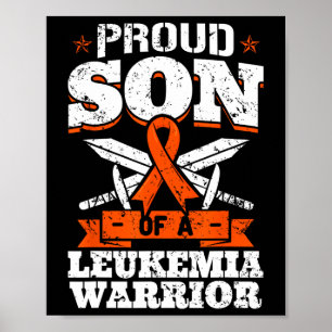 Proud zoon van een leukemieaanhanger, kinderbewust poster
