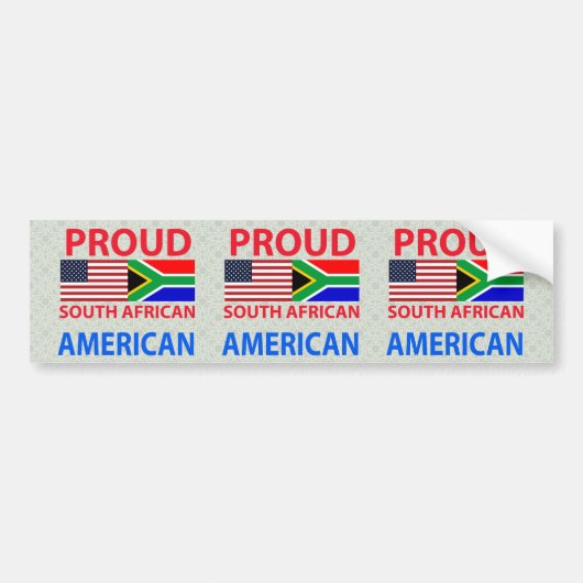 Proud Zuid-Afrikaans Amerikaans Bumpersticker (Voorkant)