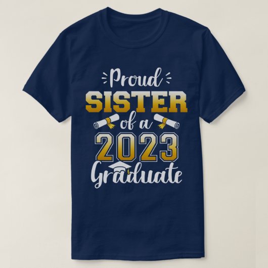 Proud zus van een klas van 2023 afstuderen senior  t-shirt (Design voorkant)