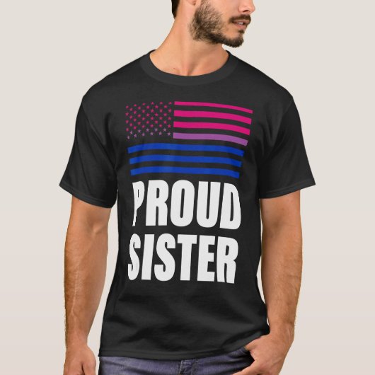 Proud Zuster Bisexual Flag Lgbt Gay Pride T-shirt (Voorkant)