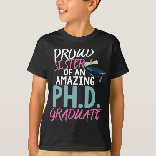 Proud Zuster PhD Afstuderen Doctoraat Deg T-shirt (Voorkant)