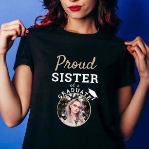 Proud zuster van Afstuderen gradatieknop Foto T-shirt