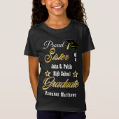 Proud zuster van Afstuderen naam | Afstuderen scho T-shirt (Voorkant)
