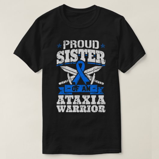 Proud zuster van een Ataxia Warrior Awareness Ribb T-shirt (Design voorkant)