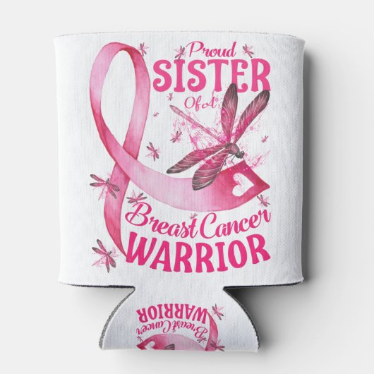 Proud zuster van een borstkankerwaanzin blikjeskoeler (Achterkant)