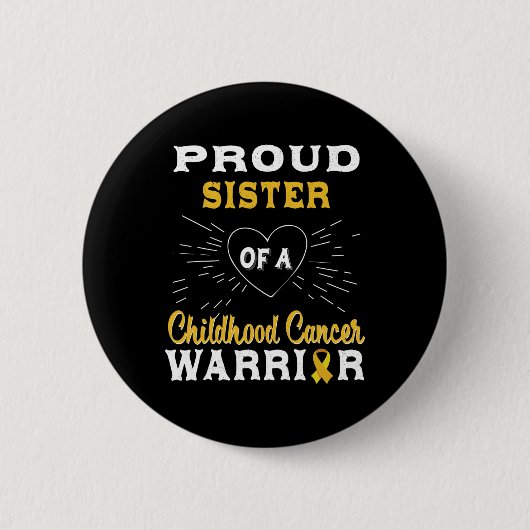 Proud Zuster van kinderkanker Awarene Ronde Button 5,7 Cm (Voorkant)