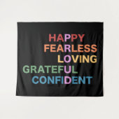 PROUD Zwart Groot Tapijt Wandkleed (Voorkant (horizontaal))