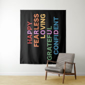 PROUD Zwart Groot Tapijt Wandkleed (In situ)