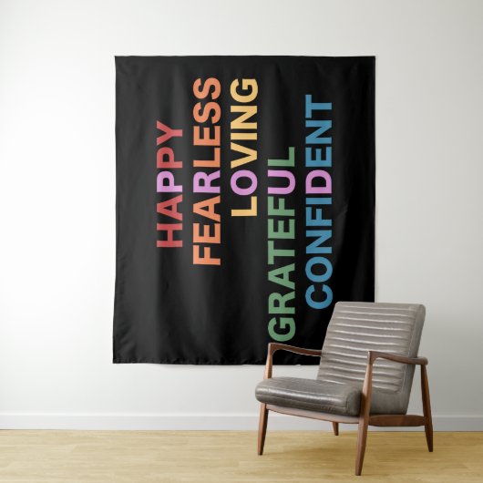 PROUD Zwart Groot Tapijt Wandkleed (In situ)