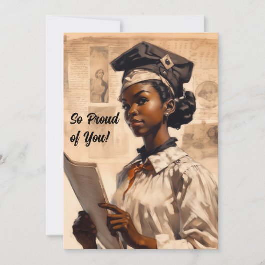 Proud zwart meisje Afstuderen Aankondiging (Voorkant)