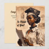 Proud zwart meisje Afstuderen Aankondiging (Voorkant / Achterkant)