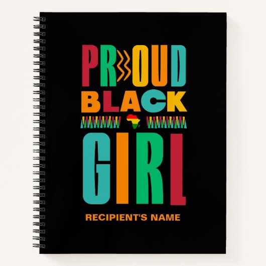 Proud Zwart Meisje Zwart Geschiedenis Maand Famili Notitieboek (Voorkant)