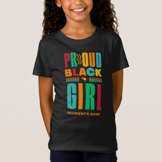 Proud Zwart Meisje Zwart Geschiedenis Maand Famili T-shirt (Voorkant)