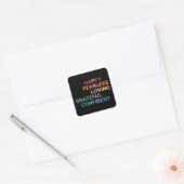PROUD Zwarte Vierkante Sticker (Envelop)