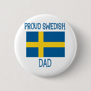 Proud Zweedse vader Ronde Button 5,7 Cm