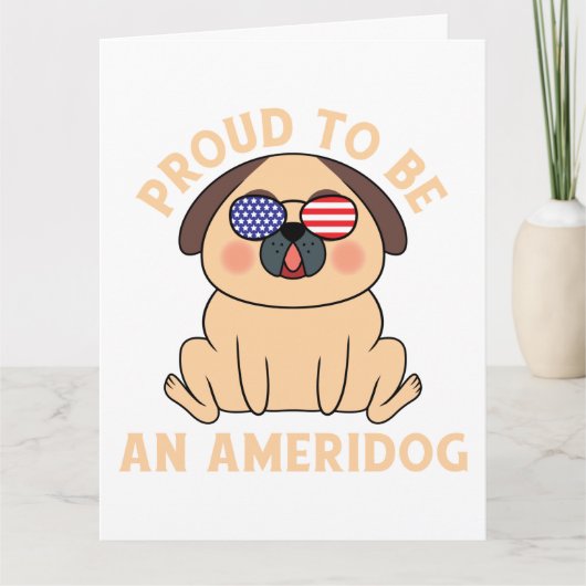 Proud'a American Pug Dog Kaart (Voorkant)