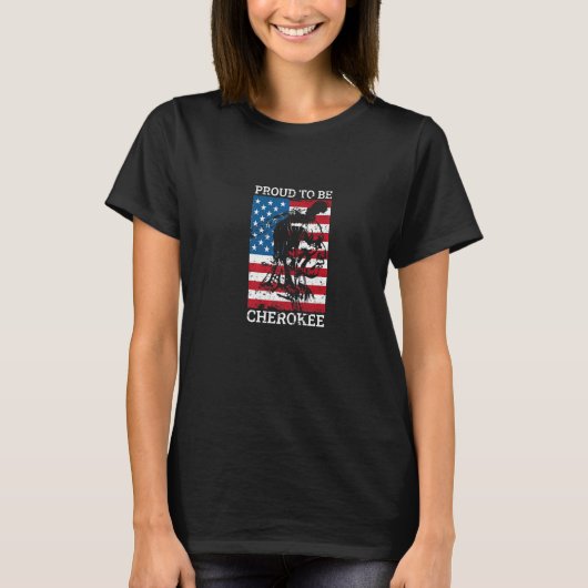 Proud'be Cherokee Native American Flag Indigeno T-shirt (Voorkant)