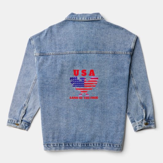 Proudly American: Land van de Vrije Denim Jacket (Achterkant)