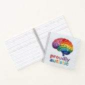 Proudly Autistic Embroidered Rainbow Brain Design  Notitieboek (Binnen)