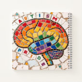 Proudly Autistic Embroidered Rainbow Brain Design  Notitieboek (Achterkant)