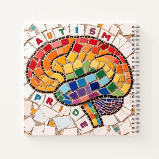 Proudly Autistic Embroidered Rainbow Brain Design  Notitieboek (Achterkant)