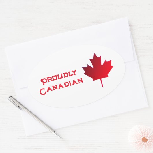 Proudly Canadian Patch Ovale Sticker (Envelop)