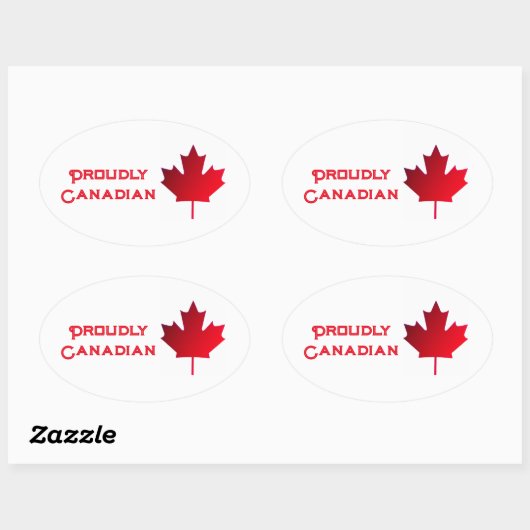 Proudly Canadian Patch Ovale Sticker (Vel)