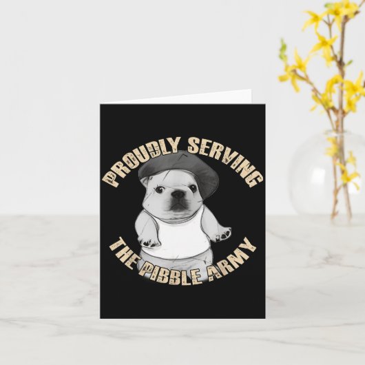 Proudly Serving The Bble Army Funny Meme Dog Kaart (Gele Bloem)