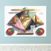 Proun Artefact: De Astrale Piloot Geometrie Canvas Afdruk (Insitu (Houten vloer))