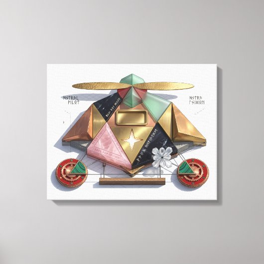 Proun Artefact: De Astrale Piloot Geometrie Canvas Afdruk (Voorkant)